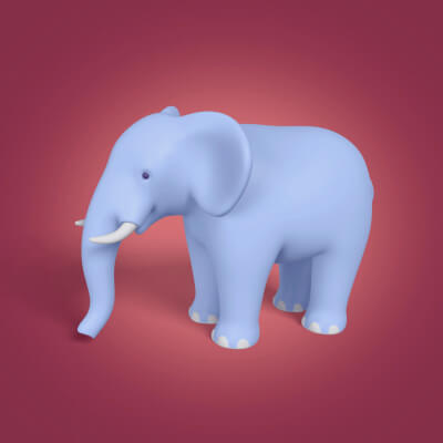 Cartoon Elephant - Rigged 3D Model