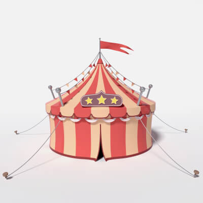 Cartoon Circus Tent 3D Model