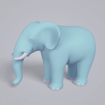 Cartoon Elephant 3D Model