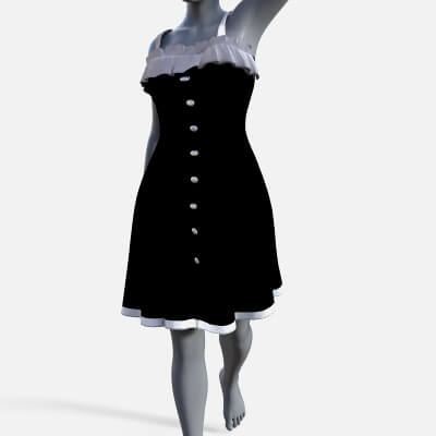 Monochrome Dress Genesis 8 Female