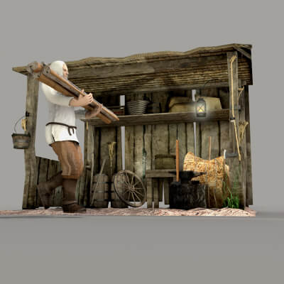 Medieval Shed 3D Model