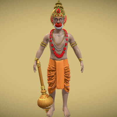 Hindu God Hanuman 3D