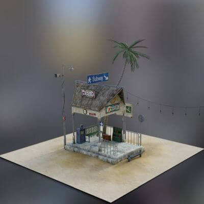 Summer Kiosk 3D Model