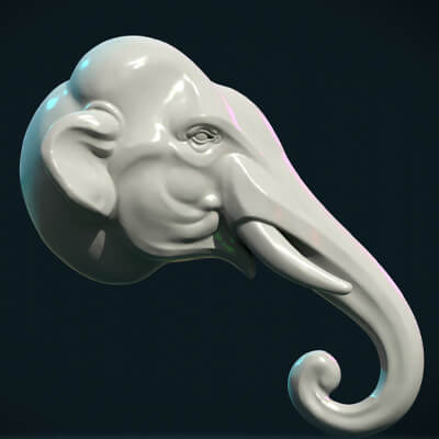 Elephant Head 3D Model