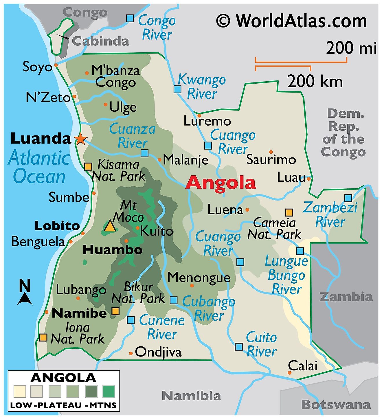 Mapas de Angola Atlas del Mundo