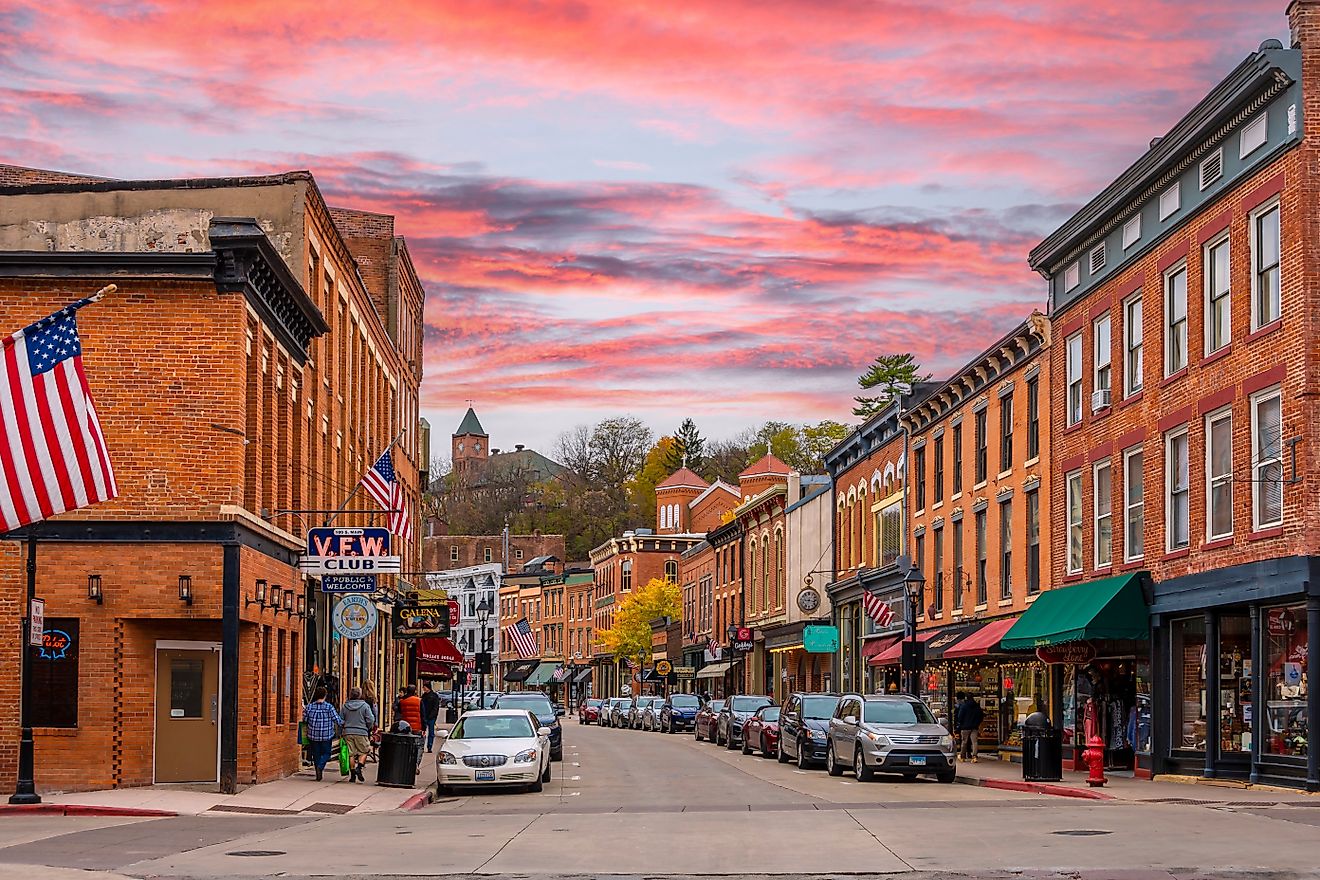 Historical Main Street in Galena, Illinois. Editorial credit: Nejdet Duzen / Shutterstock.com