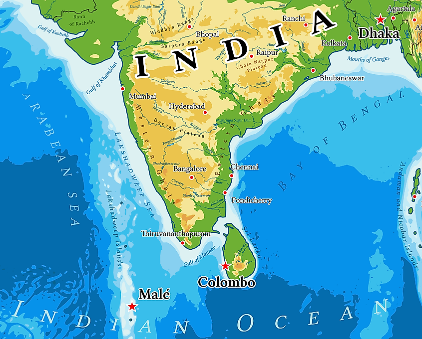 Western Ghats Mountains Map