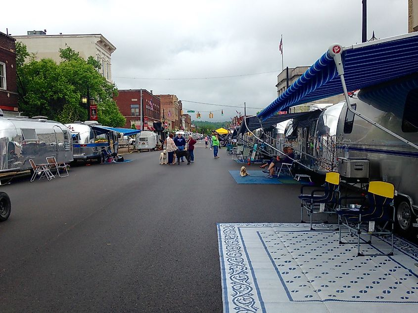 Airstream recreational vehicles for the Urban Air Festival in Logan, Ohio.