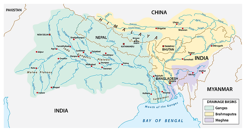 Ganga Yamuna River Map