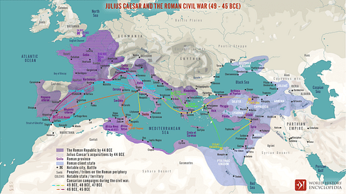 Julius Caesar and the Roman Civil War (49 - 45 BCE) (by Simeon Netchev, CC BY-NC-ND)