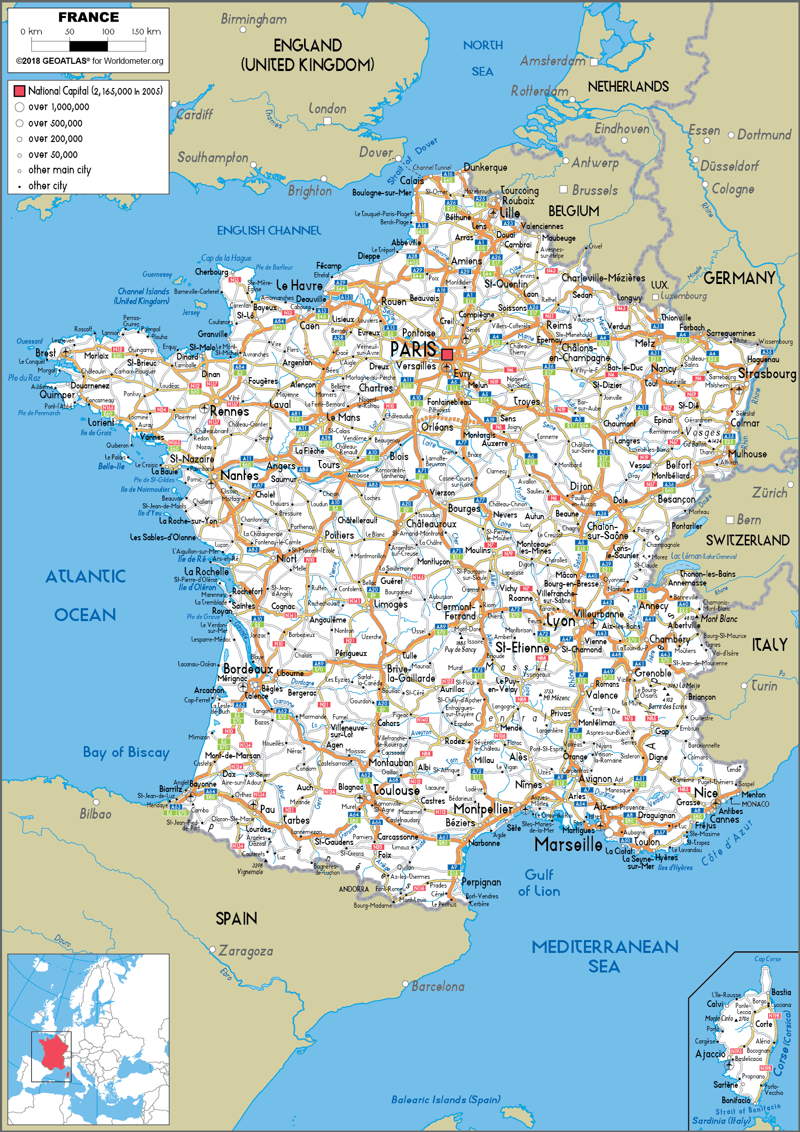 Large Detailed Map Of France