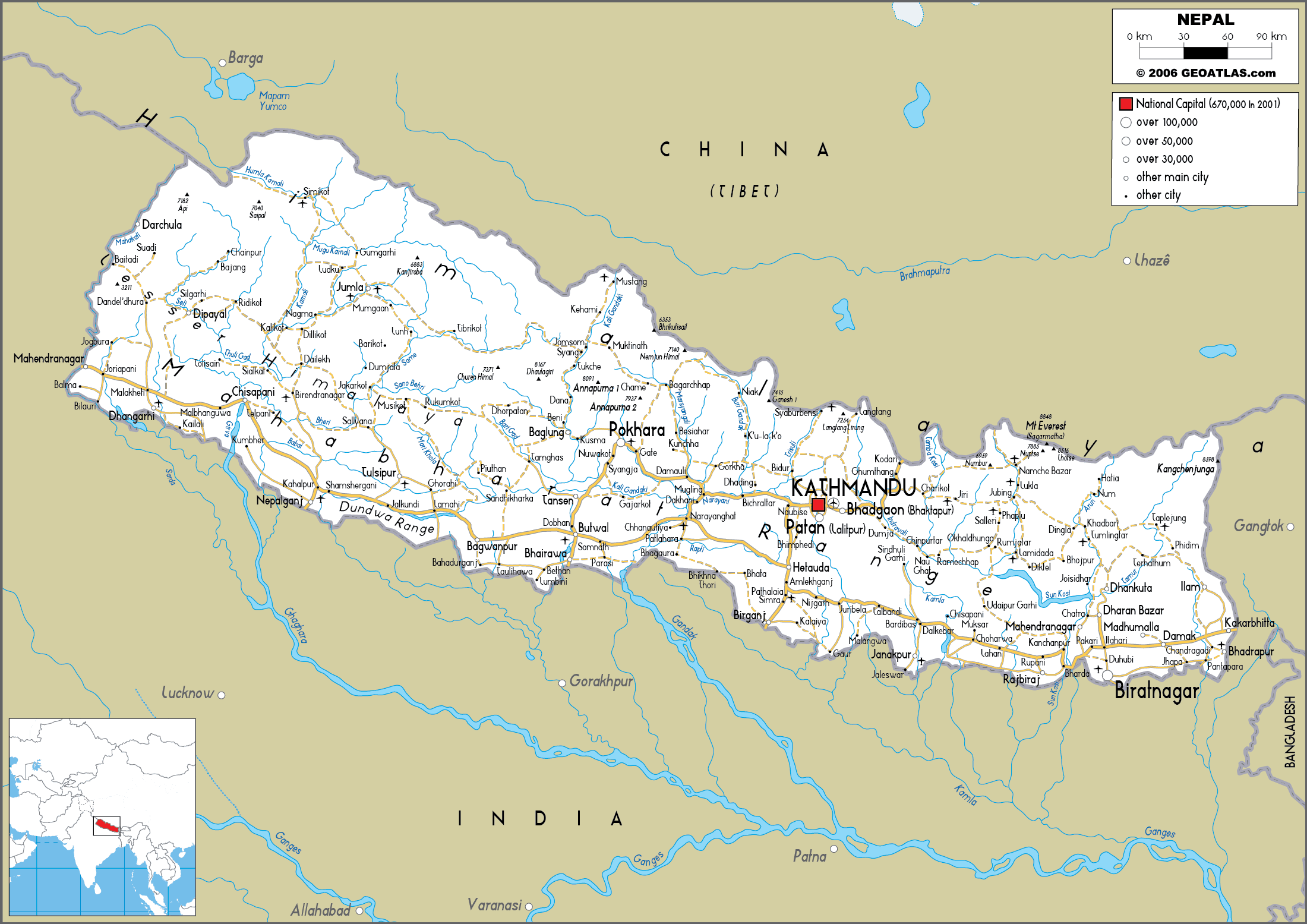 Map Of Nepal Maps Of Nepal Maps Of Asia Gif Map Maps Of The - Gambaran