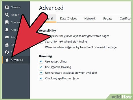 Step 8 Use the "Advanced" tab to modify connection settings and advanced browser settings such as "auto-scrolling."