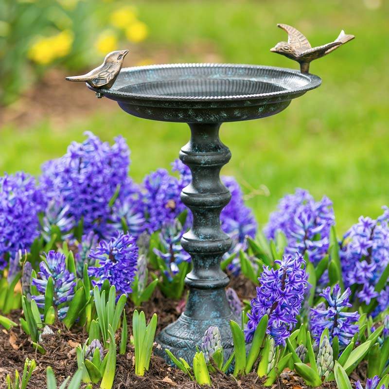 Sculpted Songbirds Metal Pedestal Birdbath