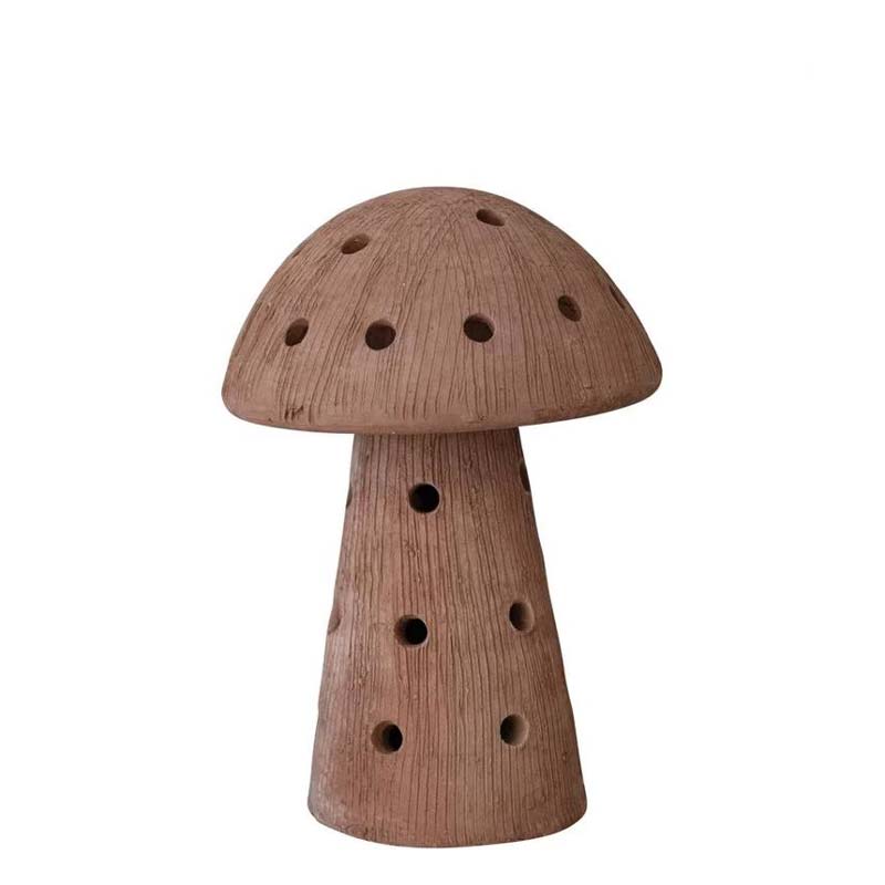 Small Terra Cotta Mushroom Candle Holder