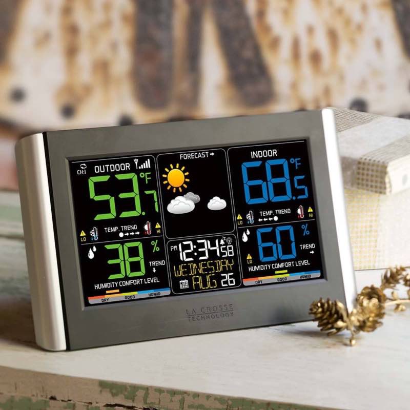 Horizontal Color Display Full-Function Weather Station with Wireless Remote Sensor