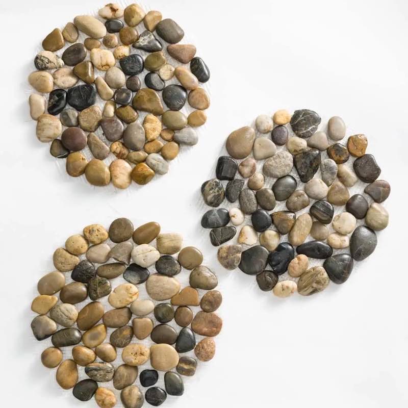 Natural River Rock Stepping Stones, Set of 3