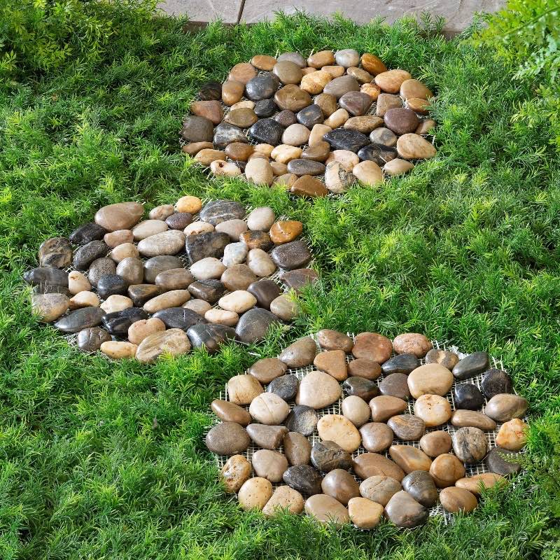 Natural River Rock Stepping Stones, Set of 3