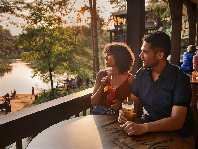 Couple enjoying the view at Tomahawk Bar.