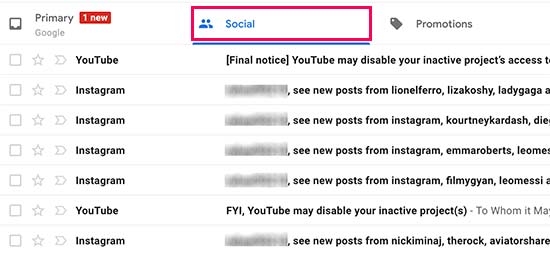 Social emails