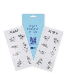 TOMS Dark Blue Floral Shoe Tattoos 2 Pack shown.