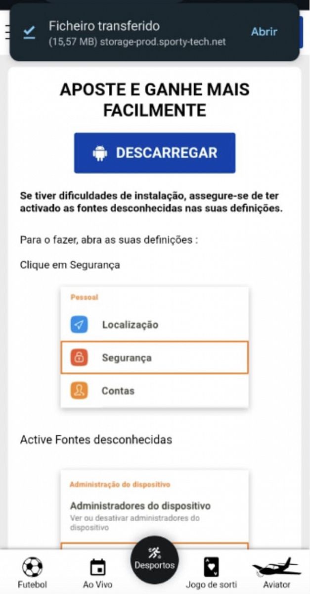 Versão Android da Aposta258