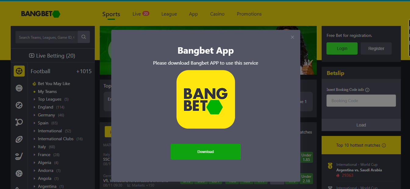 Bangbet forgot your password