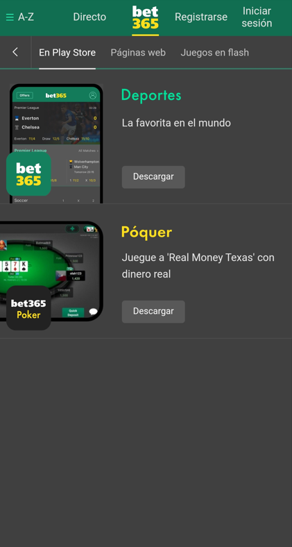 Versión app android Bet365