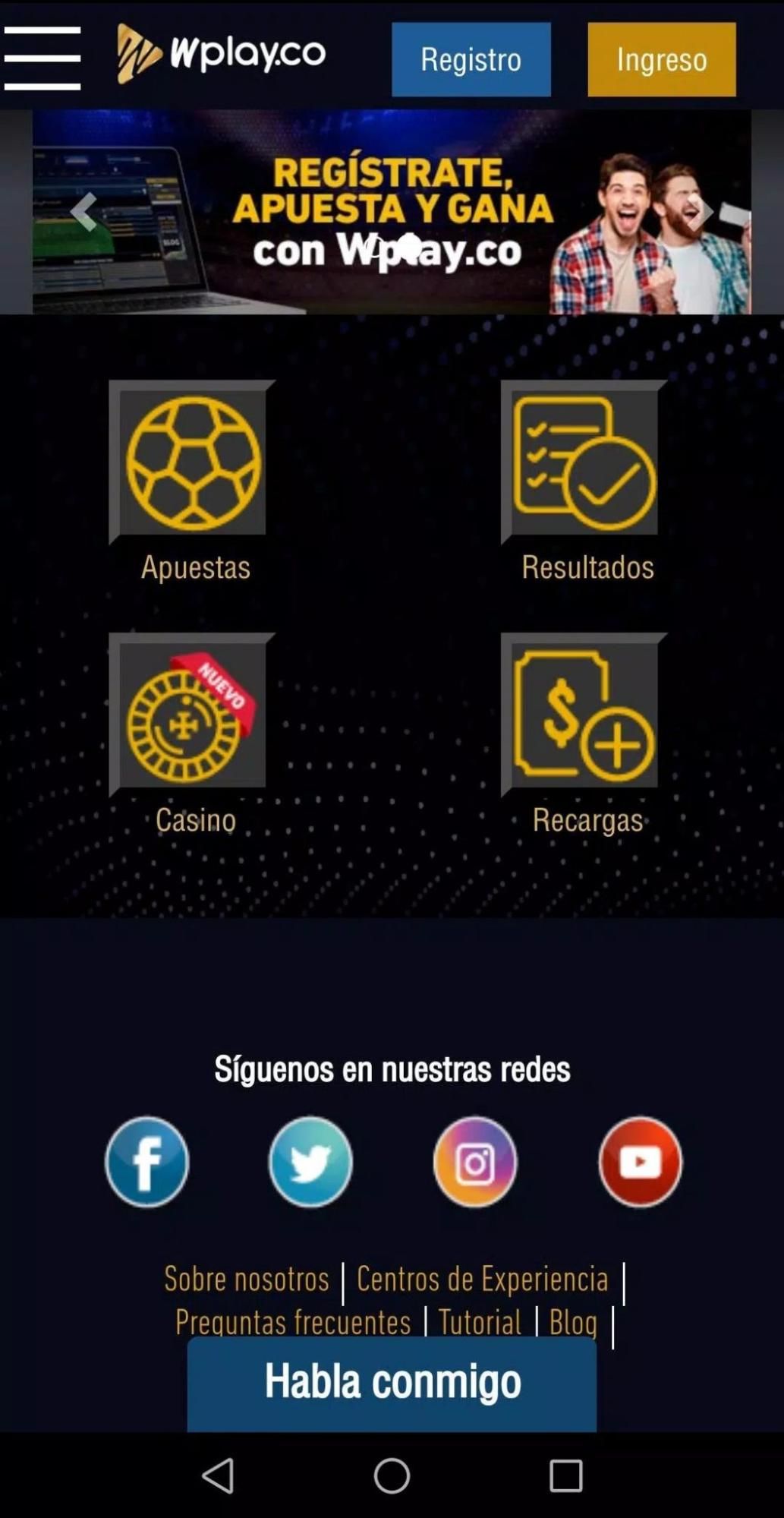 App de Wplay para Android