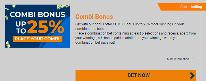 An image of the  Rivalo sportsbook combi bonus promo