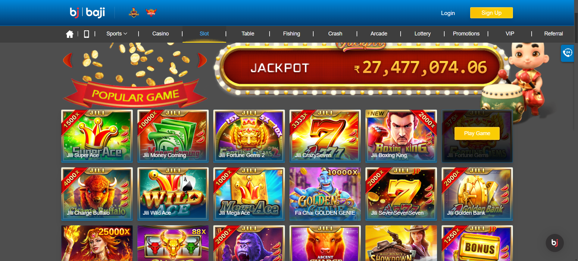 Slot games on baji live