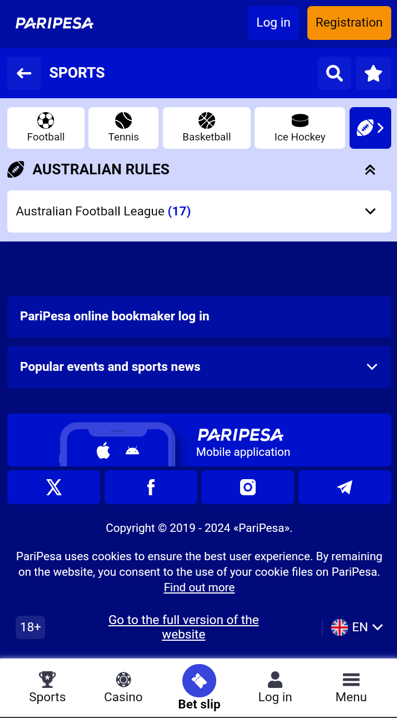 Download Sportybet GH or Paripesa iOS App