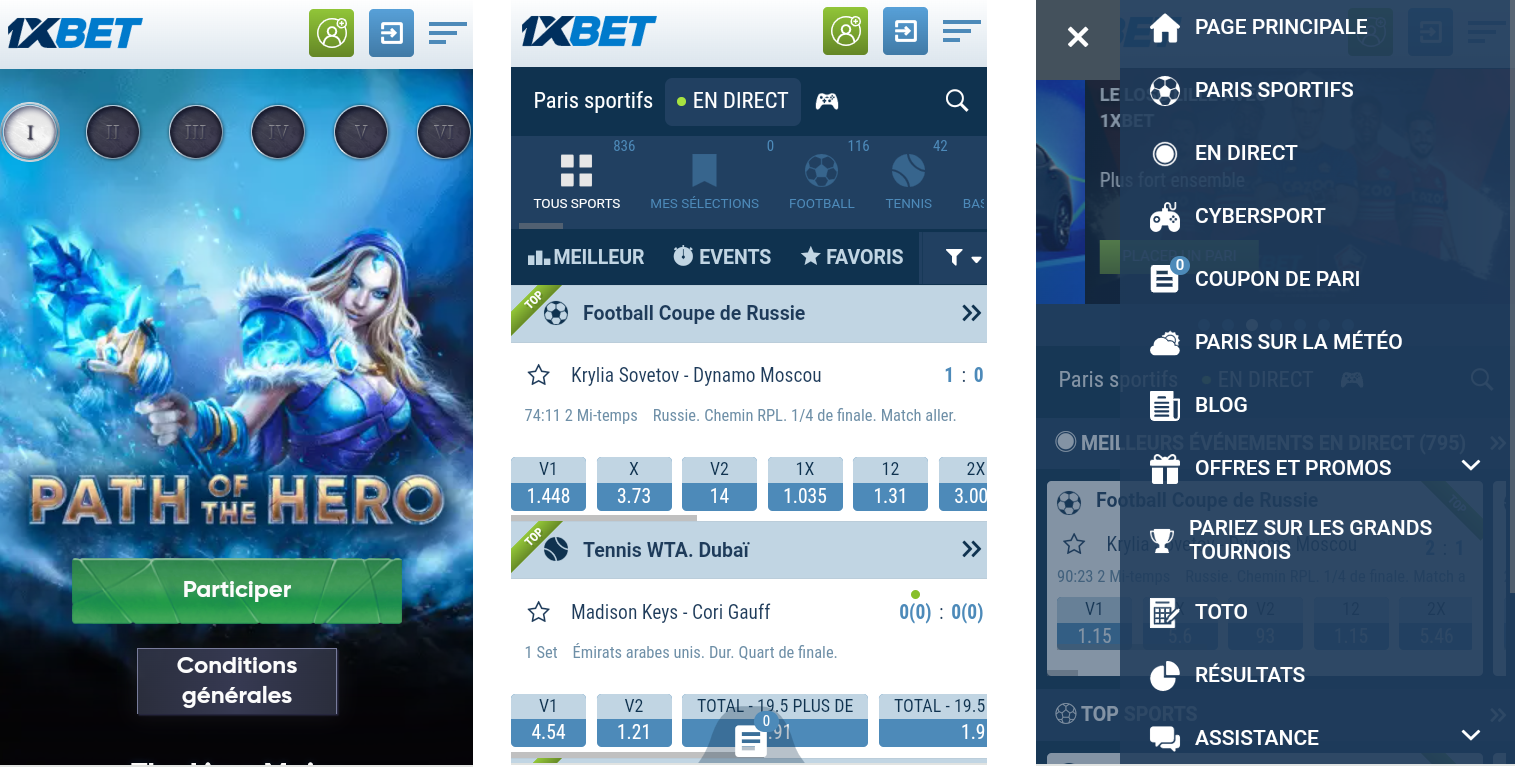 Image de la Version iOS de l’application 1xBet