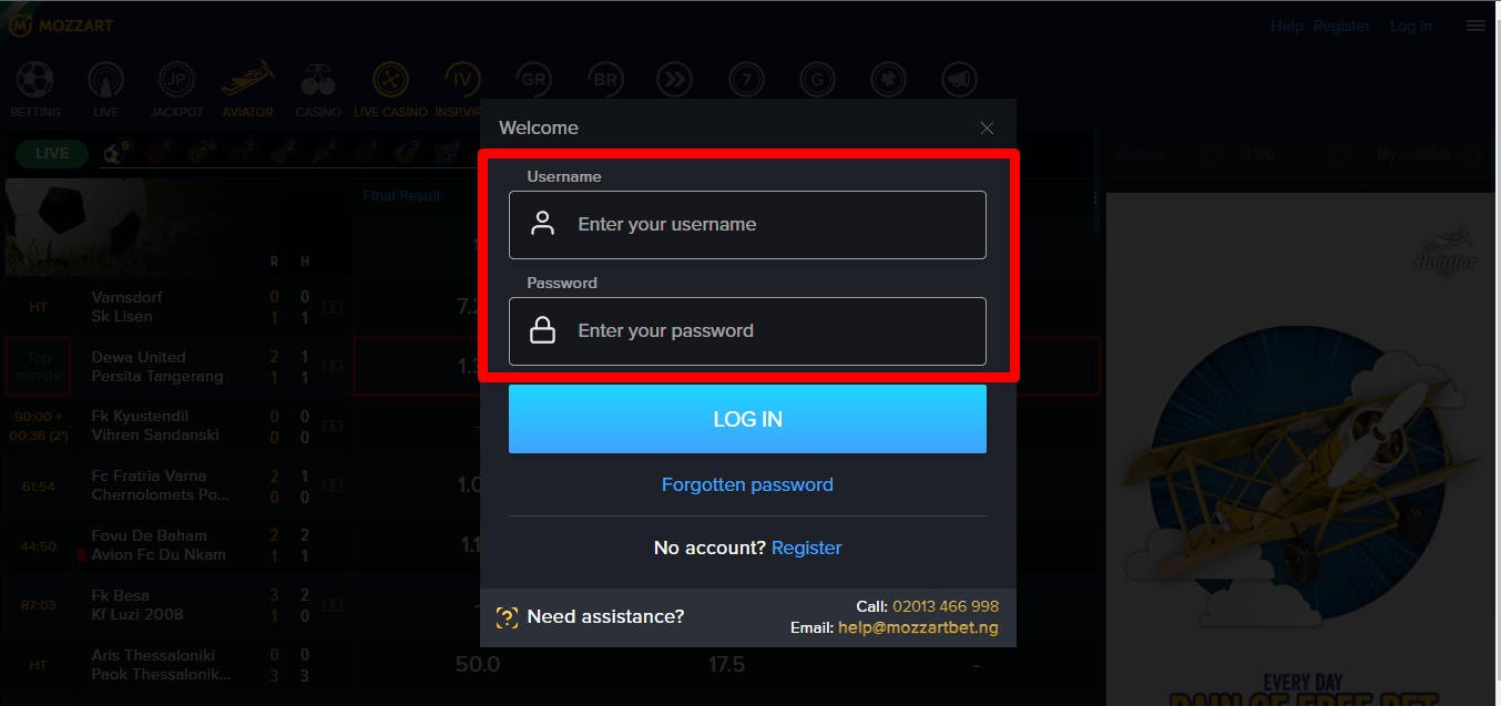 Provide Login Details