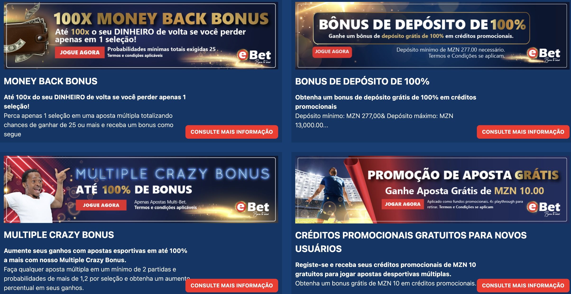 Programa de bonificação da eBet