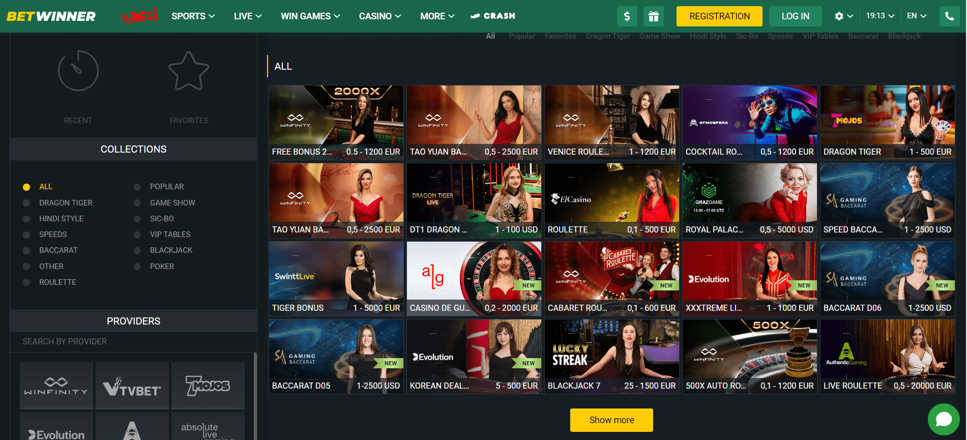 Image for Betwinner live casino