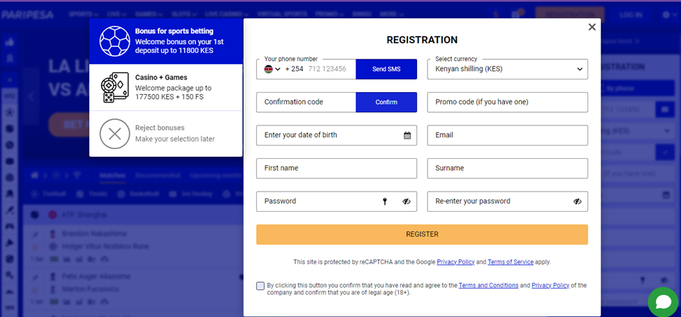 Enter Registration Details