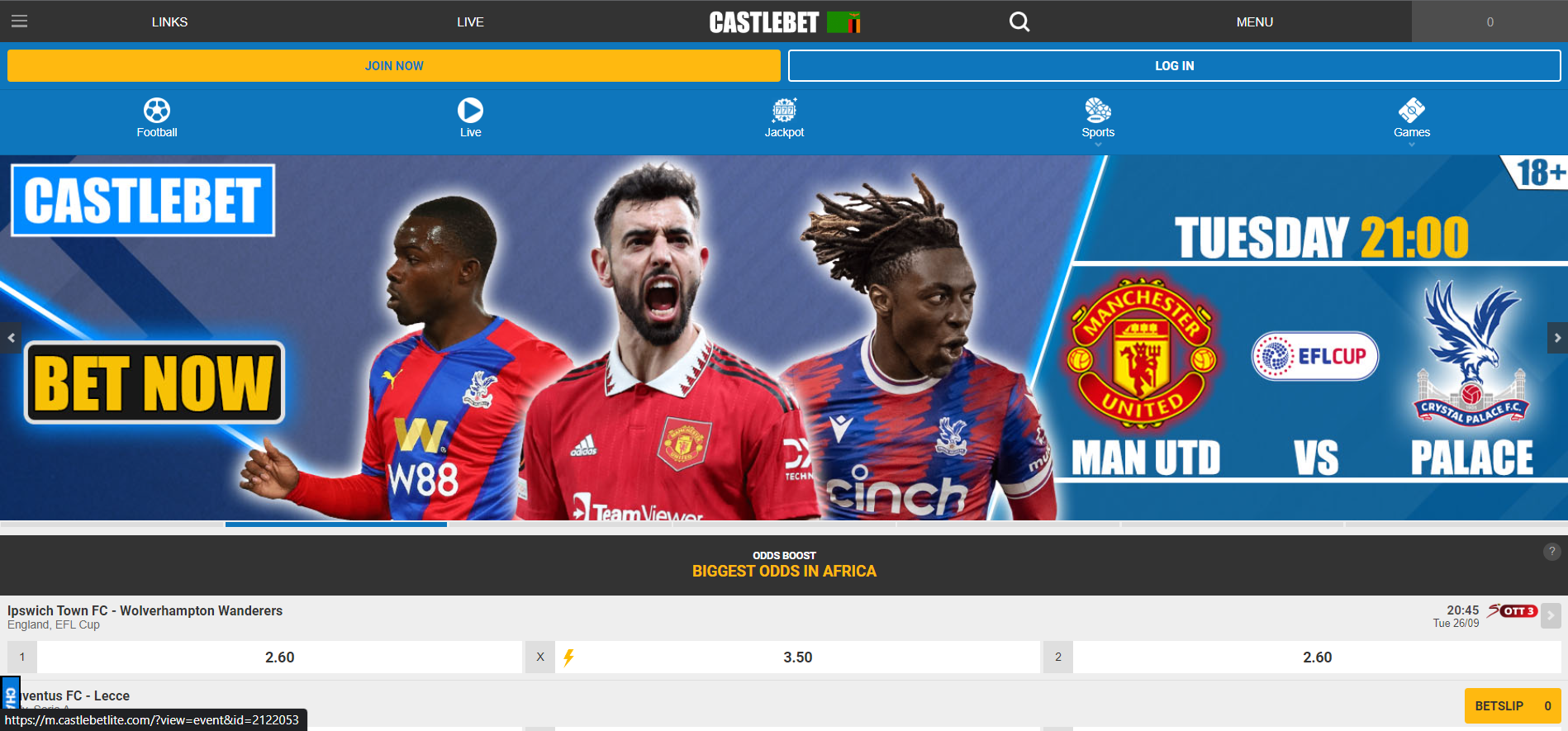 Image for Castlebet sportsbook homepage