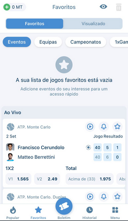 1xBet versão iOS