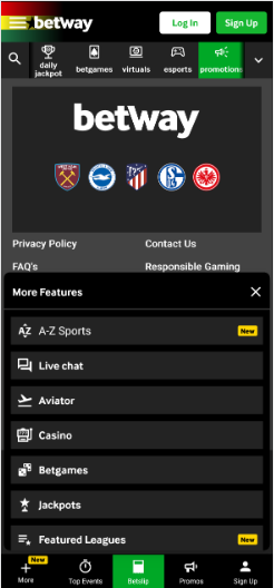 Betway mobile version image