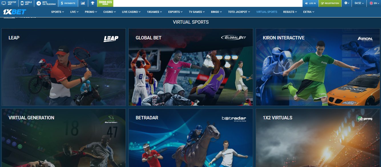 Image of 1xBet Kenya Virtual  Page