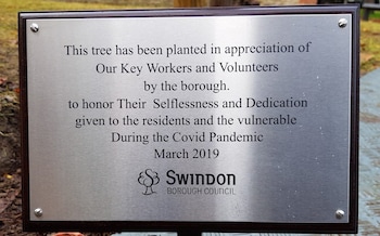 The plaque was commissioned by Swindon Borough Council and contains 'glaring errors'