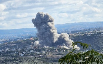 Smoke rises after an Israeli airstrike