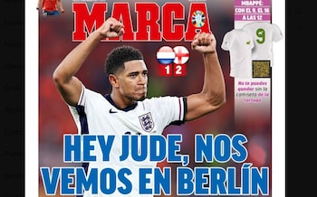 The front page of Spanish sports newspaper Marca