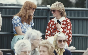 Diana with Sarah Ferguson at the Guard's Polo Club, Windsor, in June 1983 