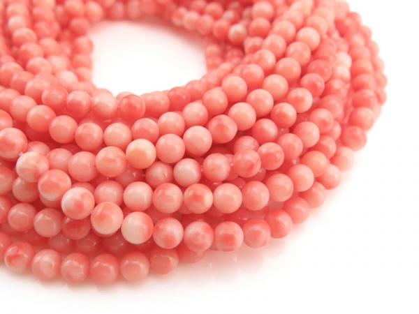 Pink Pacific Coral Smooth Round Beads ~ Various Sizes