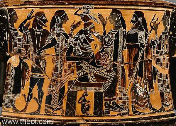 Hephaestus and the birth of Athena | Athenian black-figure tripod kothon C6th B.C. | Musée du Louvre, Paris