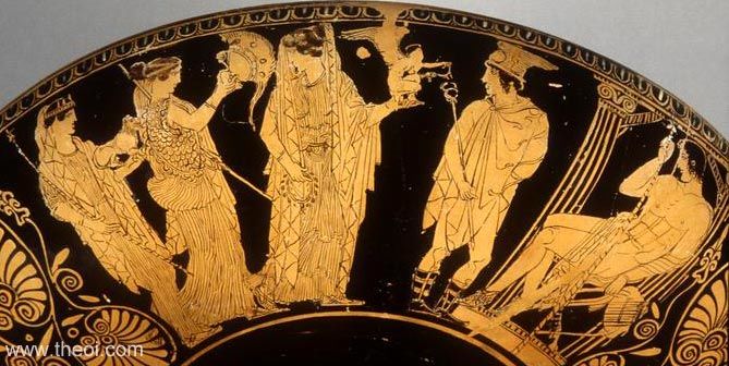 Judgement of Paris | Attic red figure vase painting