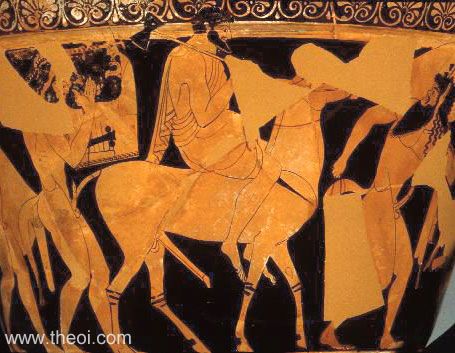 Return of Hephaestus | Attic red figure vase painting