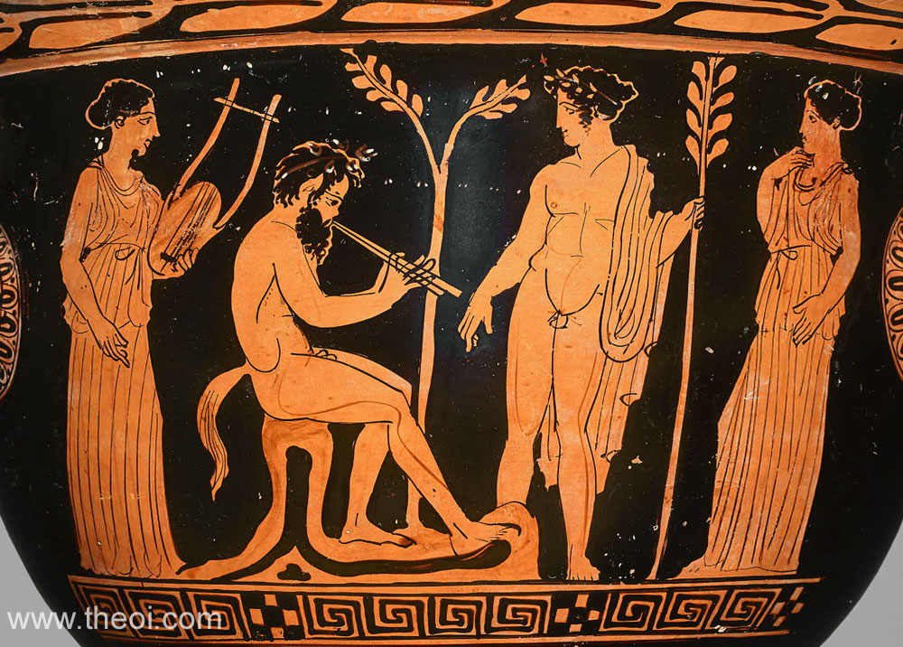 Apollo & Marsyas | Attic red figure vase painting